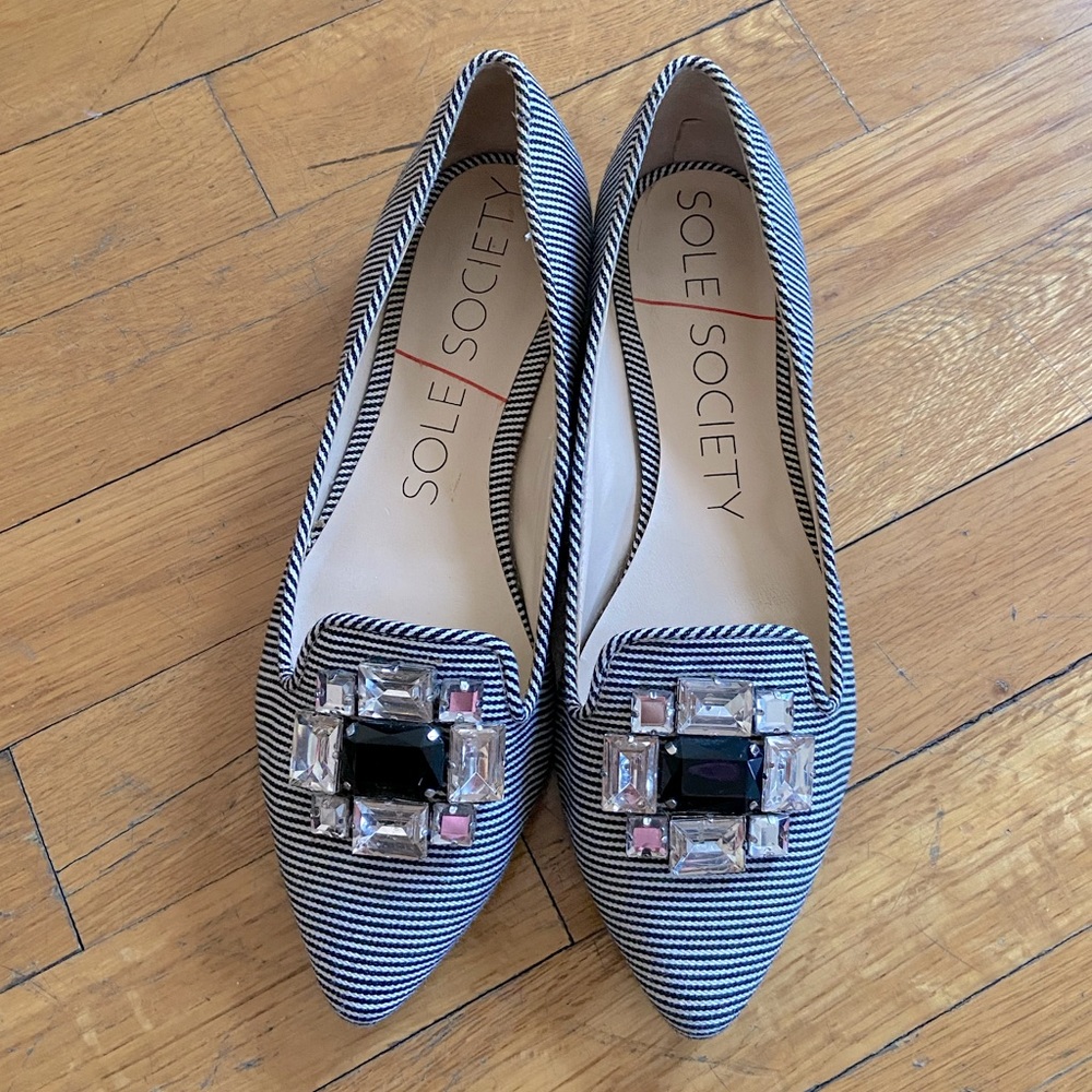Sole Society Striped, Jewel Brooch Flat